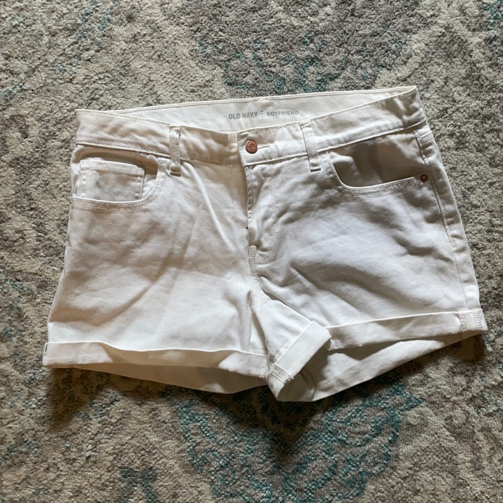 Old Navy Boyfriend Denim Shorts -White